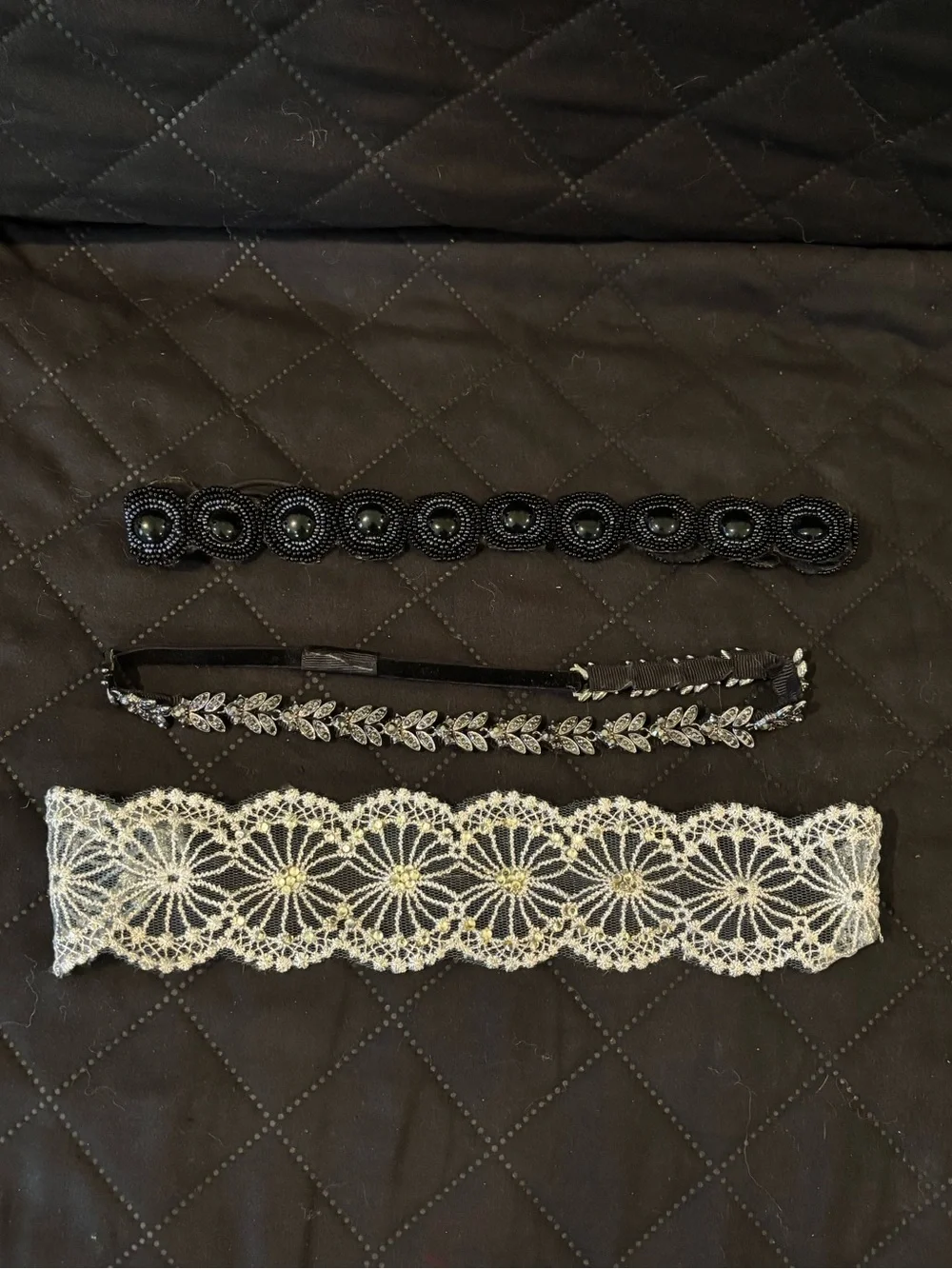 Bundle Assorted Black and Silver Headbands & Hair Accessories